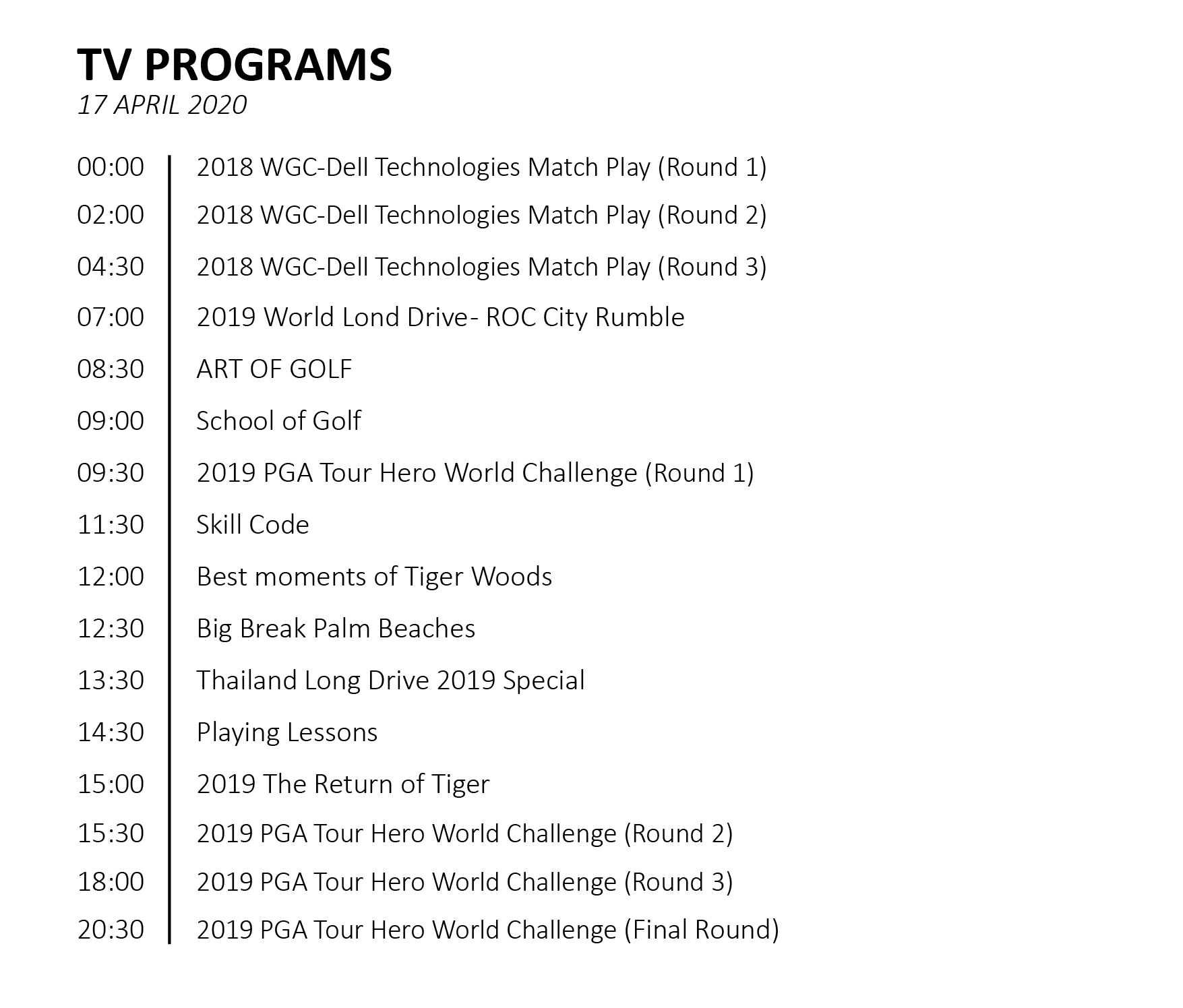 Us Open Television Schedule Golf